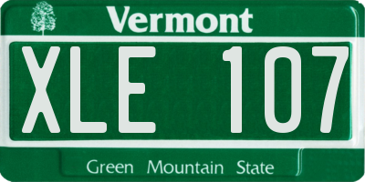 VT license plate XLE107
