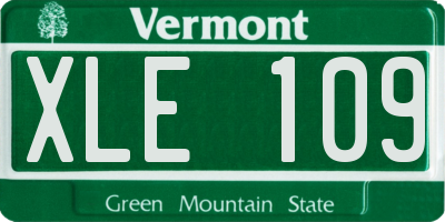 VT license plate XLE109