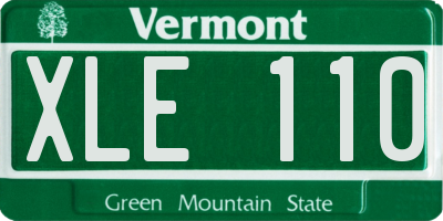 VT license plate XLE110