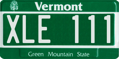 VT license plate XLE111