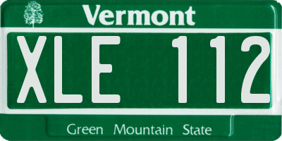 VT license plate XLE112
