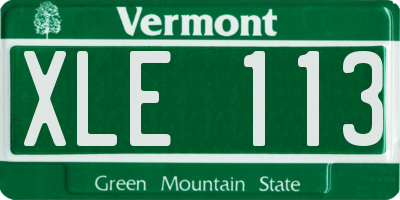 VT license plate XLE113