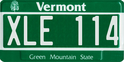 VT license plate XLE114