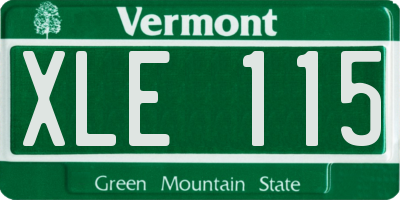 VT license plate XLE115