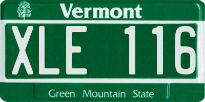 VT license plate XLE116