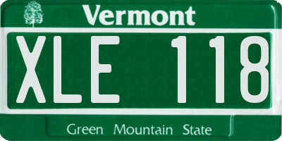 VT license plate XLE118
