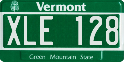 VT license plate XLE128