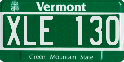 VT license plate XLE130