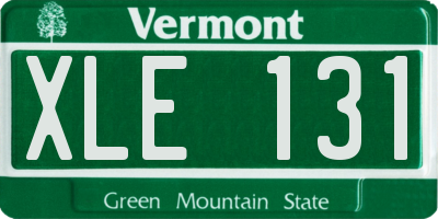 VT license plate XLE131
