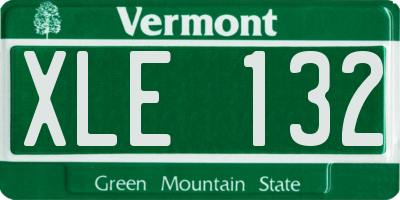 VT license plate XLE132