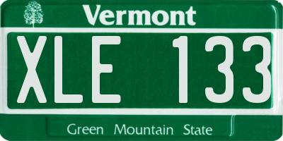VT license plate XLE133
