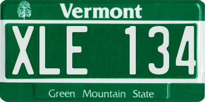 VT license plate XLE134