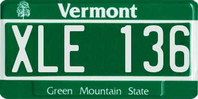 VT license plate XLE136