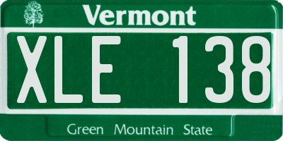 VT license plate XLE138