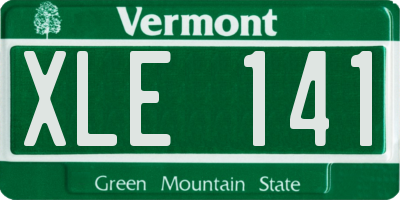 VT license plate XLE141