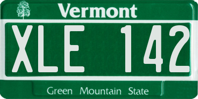 VT license plate XLE142