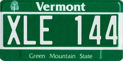 VT license plate XLE144