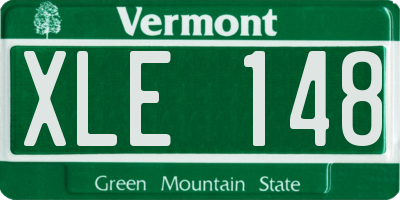 VT license plate XLE148