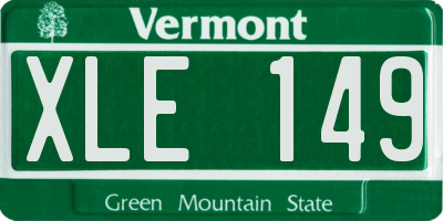 VT license plate XLE149