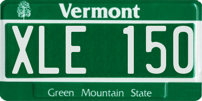 VT license plate XLE150