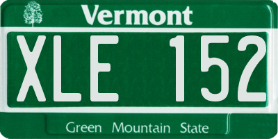VT license plate XLE152