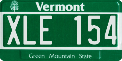 VT license plate XLE154