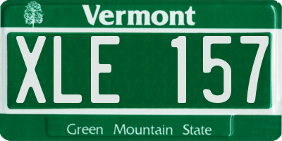 VT license plate XLE157