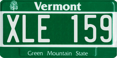 VT license plate XLE159