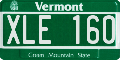 VT license plate XLE160
