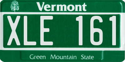 VT license plate XLE161
