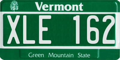 VT license plate XLE162