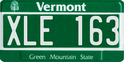 VT license plate XLE163