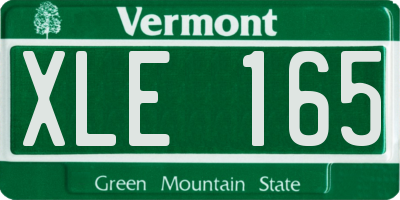 VT license plate XLE165