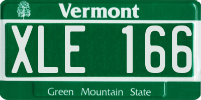 VT license plate XLE166