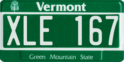 VT license plate XLE167