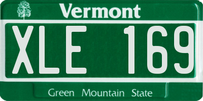 VT license plate XLE169