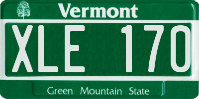 VT license plate XLE170