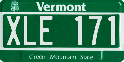 VT license plate XLE171