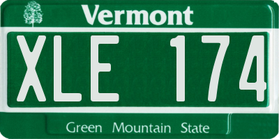 VT license plate XLE174