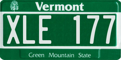 VT license plate XLE177