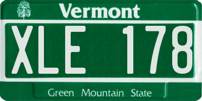 VT license plate XLE178
