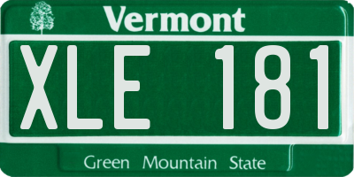 VT license plate XLE181