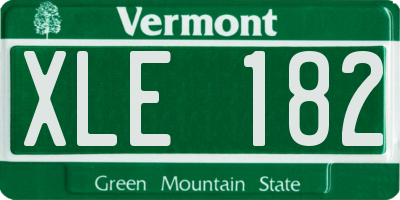 VT license plate XLE182