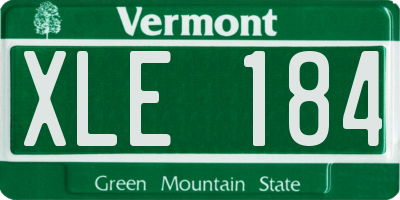 VT license plate XLE184
