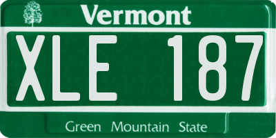 VT license plate XLE187