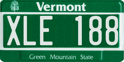 VT license plate XLE188