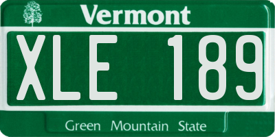 VT license plate XLE189