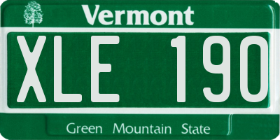 VT license plate XLE190