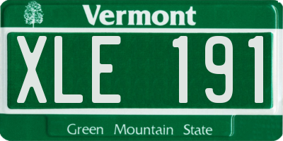 VT license plate XLE191