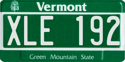 VT license plate XLE192